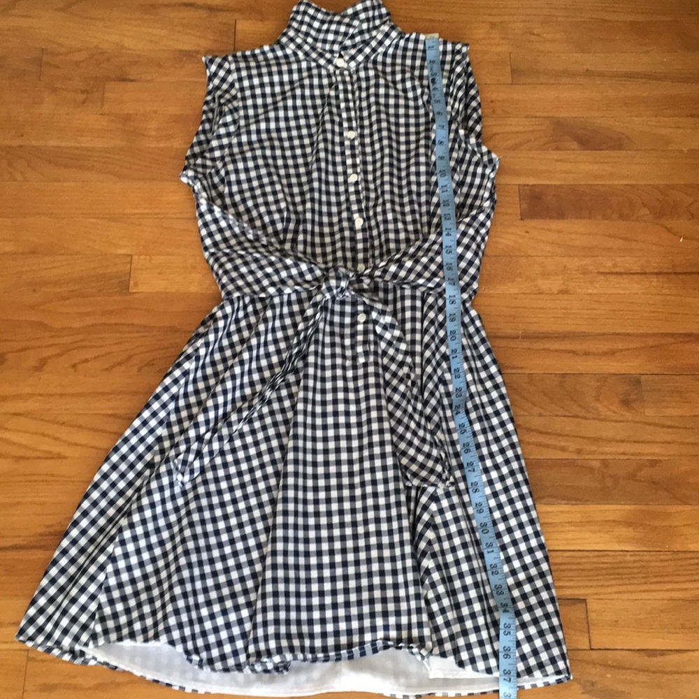 Neiman Marcus Navy & White Gingham Dress Large